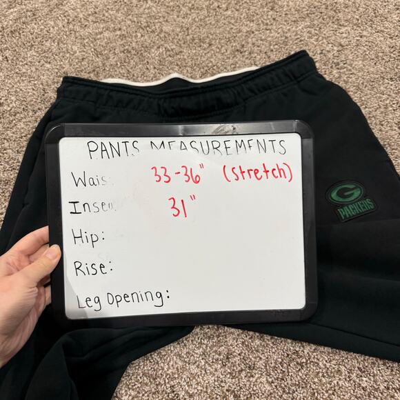 Men's Black Nike Dri-Fit NFL Green Bay Packers Football Sweatpants Joggers Sz M - Picture 9 of 9